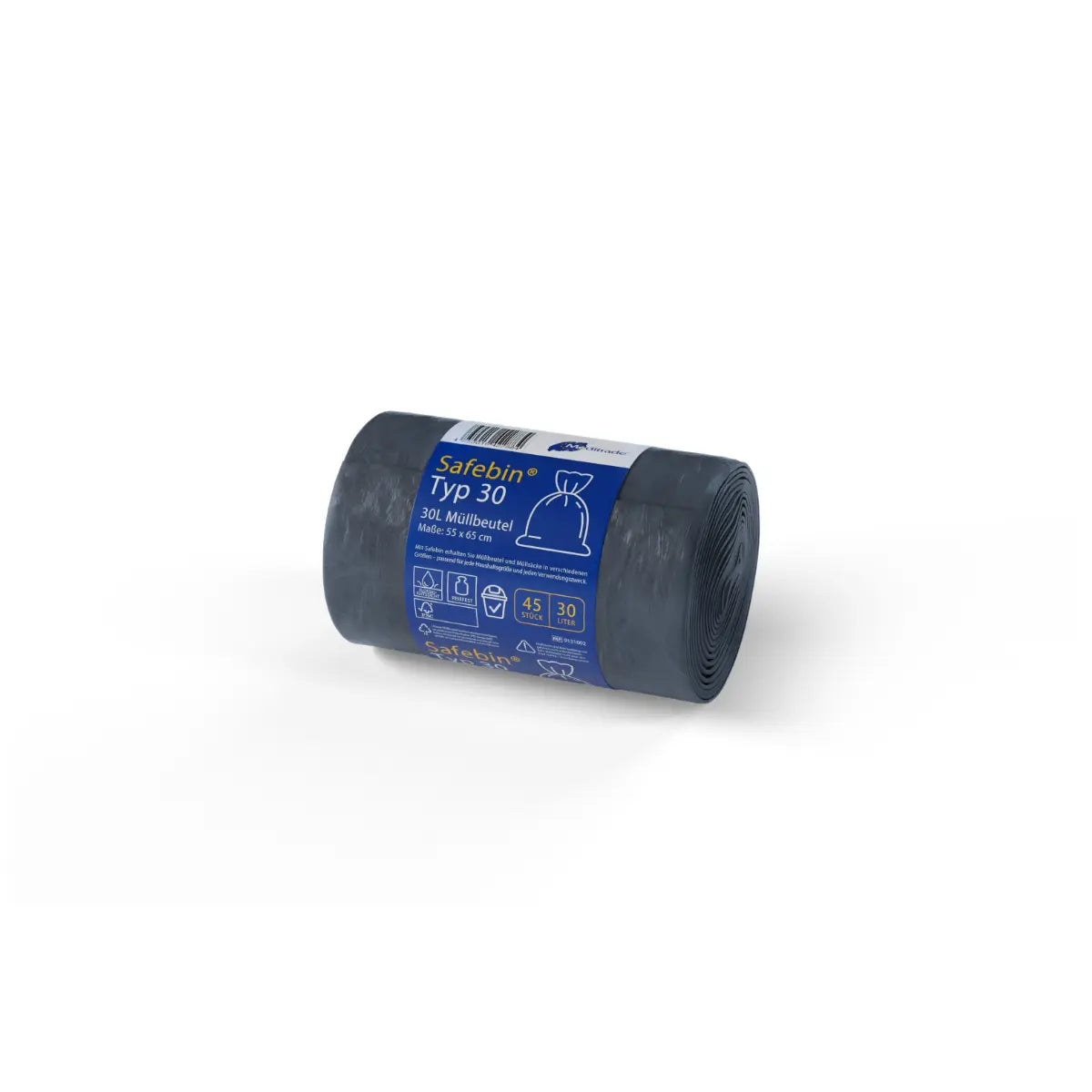 Safebin® Black Müllbeutel | Typ 30 | 30 L | ca. 49×59 cm | 11 µm | HDPE