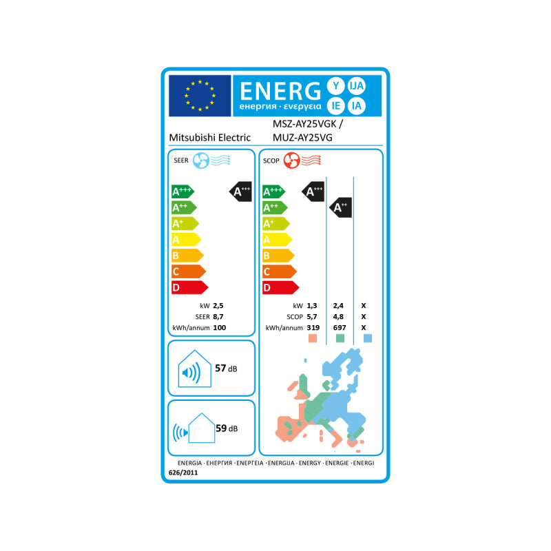 Mitsubishi Electric Klimaanlage Set 5,0 kW – MSZ-AY50VGK + MUZ-AY50VG