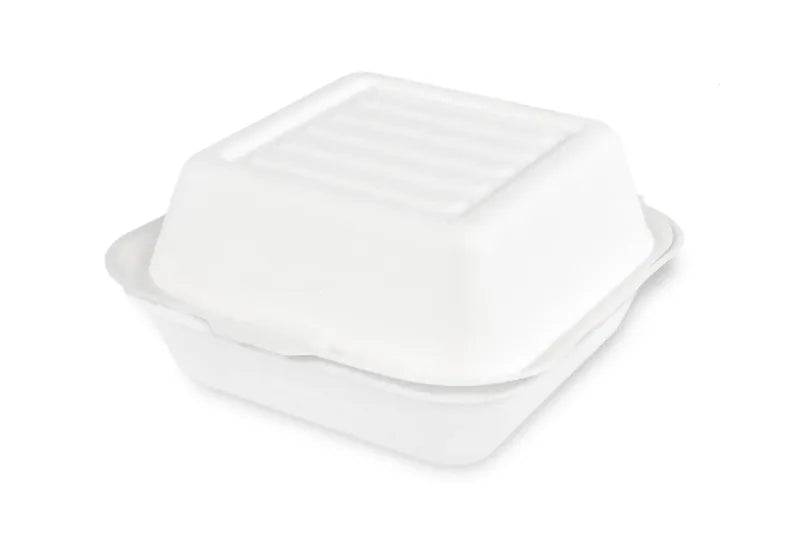 Hamburgerbox aus Zuckerrohr – 500 Stück (10×50) | kompostierbar