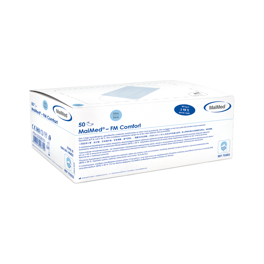 MaiMed® FM Comfort OP-Maske | 3-lagig | Typ II | BFE ≥98% | latexfrei