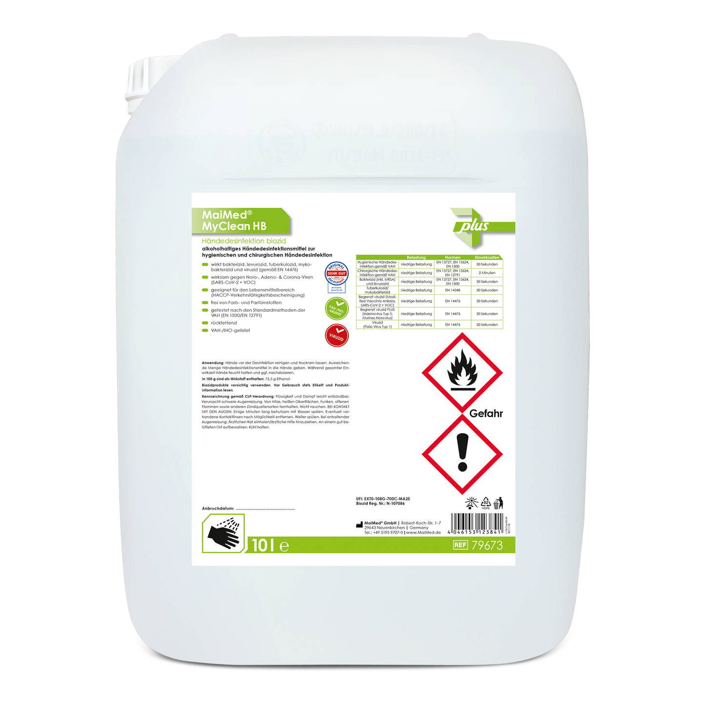 MaiMed® MyClean HB Händedesinfektionsmittel Biozid 100 ml, 150 ml, 500 ml, 1 L, 5L, 10L
