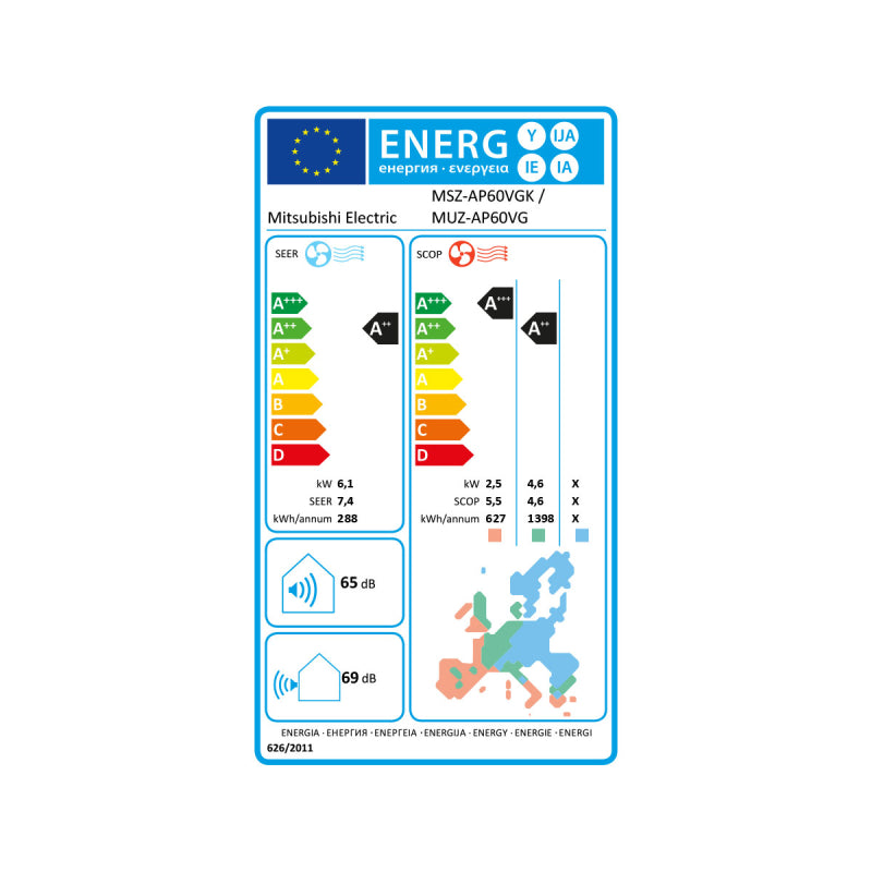 Mitsubishi Electric MSZ-AP60VGK Klimaanlagen-Set 6,1 kW