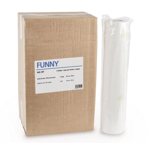 Funny Abdeckrollen Zellstoff mit PE-Beschichtung, 40 cm, 1-lagig, 12 Rollen