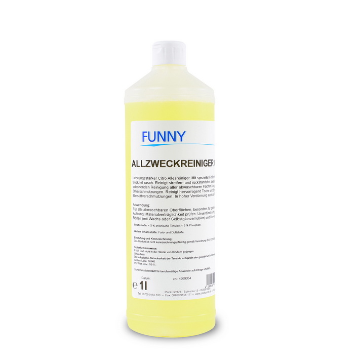 Funny Citro Allzweckreiniger im 1 Liter Flaschen, streifenfrei, 12 Stück