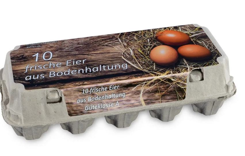 10er Eierverpackung, Bodenhaltung, weiß, 154 Stück je Umsack
