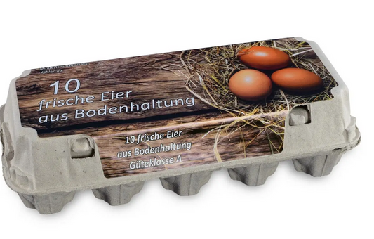 10er Eierverpackung, Bodenhaltung, weiß, 154 Stück je Umsack