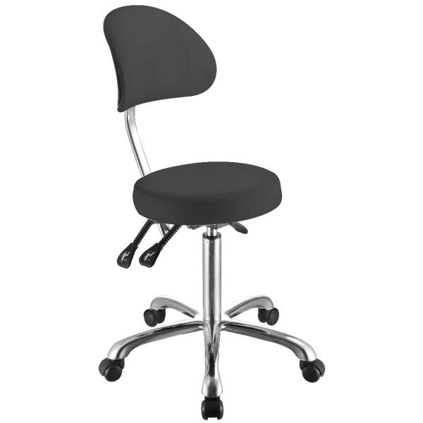 Drehhocker ErgoTurn mit Rückenlehne – Praxisstuhl 360° drehbar
