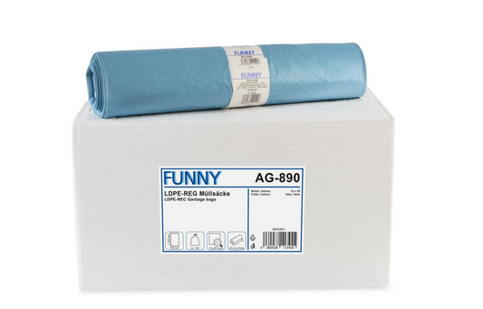 LDPE-Regenerat Müllsäcke, blau, Typ 60 extra, 120 l, 700 x 1.100 mm, 250 Stück