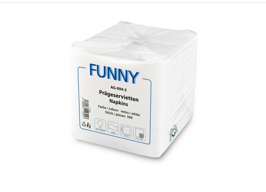 Funny Prägeserviette, hochweiß, 1-lagig, 5.000 Stück
