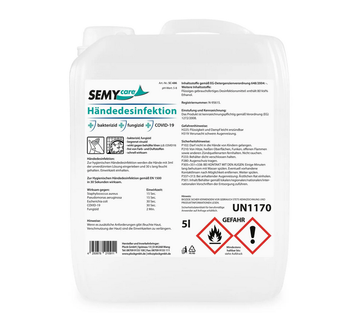 SemyCare Händedesinfektion im 5 l Kanister