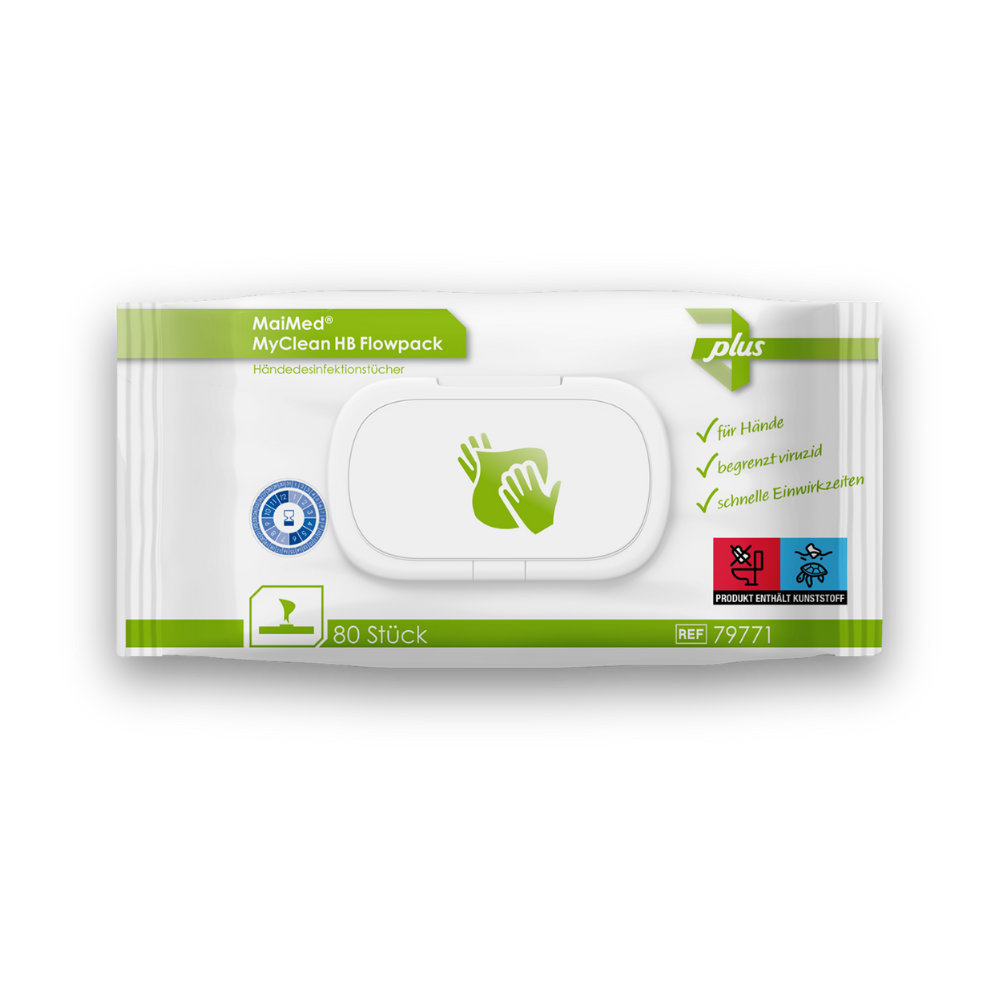 MaiMed® MyClean HB Flowpack Händedesinfektionstücher, getränkt