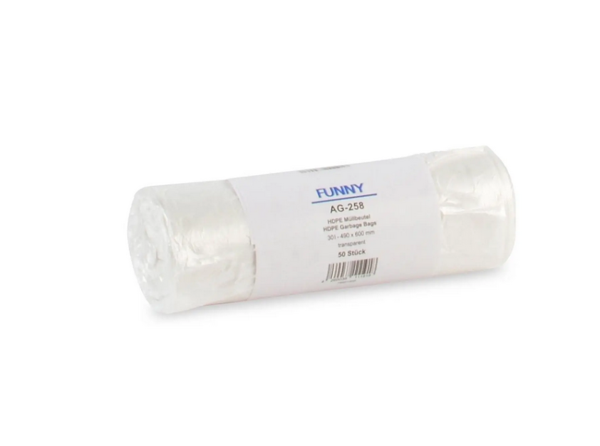 Müllbeutel, HDPE, 490 x 600 mm, ca. 30 Liter, transparent (2000 Stück)