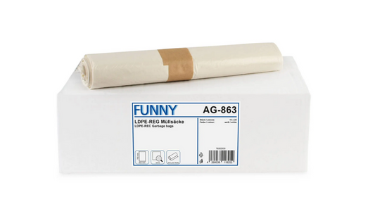 Müllbeutel Funny LDPE-Regenerat, weiß extra, ca. 60 l, 600 x 700 mm, 250 Stück