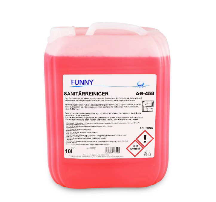 Funny Sanitärreiniger gegen Kalkverunreinigungen im 10 Liter Kanister