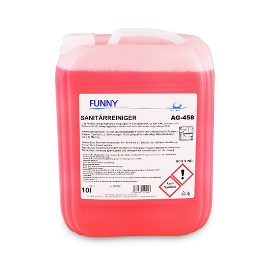 Funny Sanitärreiniger gegen Kalkverunreinigungen im 10 Liter Kanister