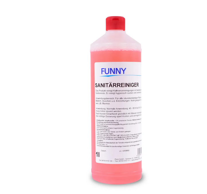 Funny Sanitärreiniger gegen Kalkverunreinigungen 12 x 1 Liter