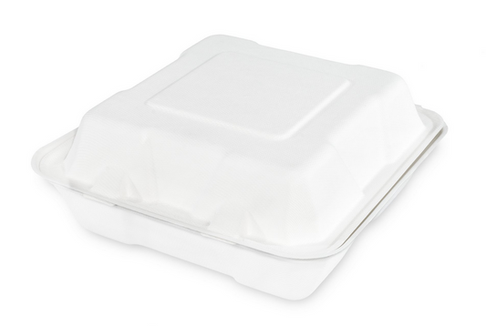 Menüklappbox, ungeteilt, aus Zuckerrohr, 2 x 100 Stück