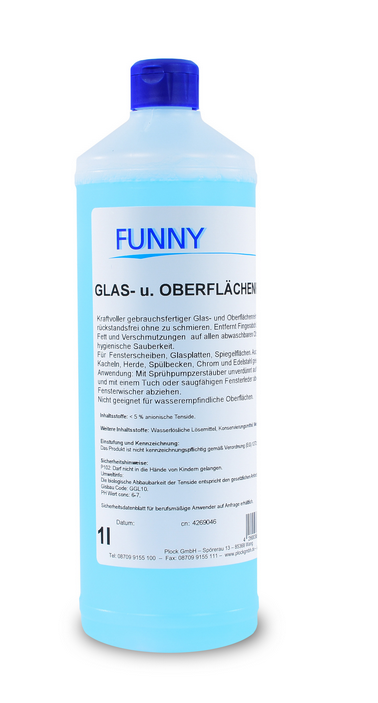 Funny Glas- und Oberflächenreiniger, 12 x 1 Liter