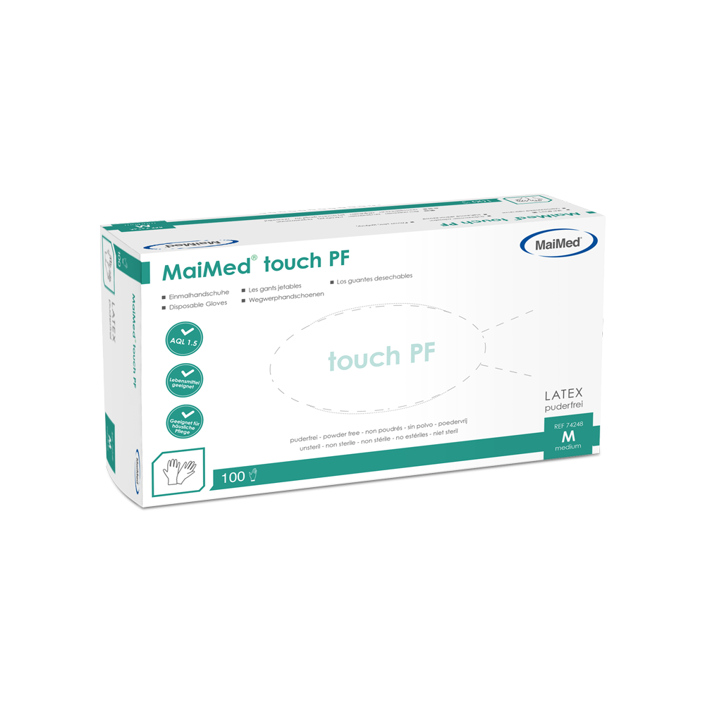 MaiMed® touch PF Latex-Untersuchungshandschuhe | puderfrei | beige | Klasse I