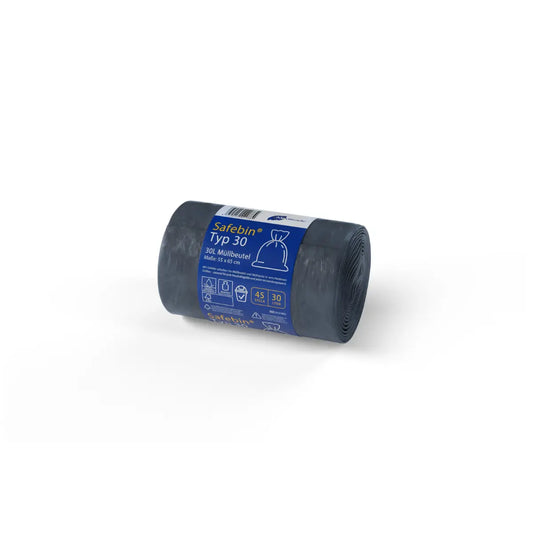 Safebin® Black Müllbeutel | Typ 30 | 30 L | ca. 49×59 cm | 11 µm | HDPE