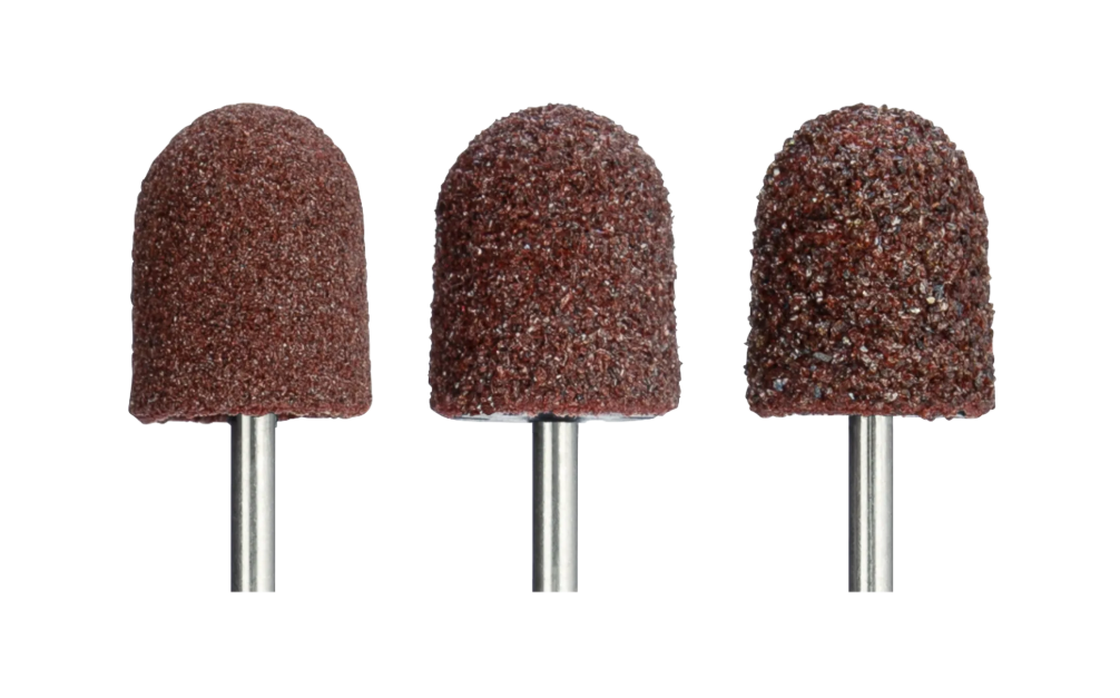 Schleifkappen braun, mittel, Ø 10 mm, 1 Packung (100 Stk.)