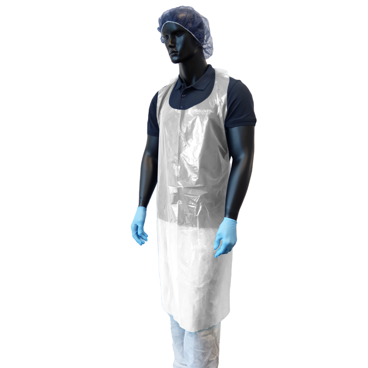 Unigloves PE-Schürze geblockt – leicht, 10x500 Stück, 80x125 cm, weiß