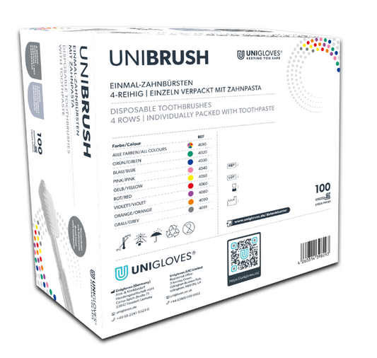 UniBrush Einmal-Zahnbürsten, 100 Stück