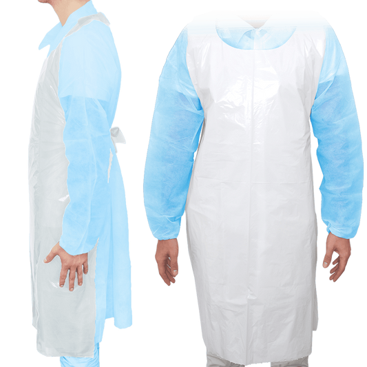 MaiMed Apron Schutzschürze, PE – 1 Packung = 100 Stück, 75 cm x 120 cm, Light