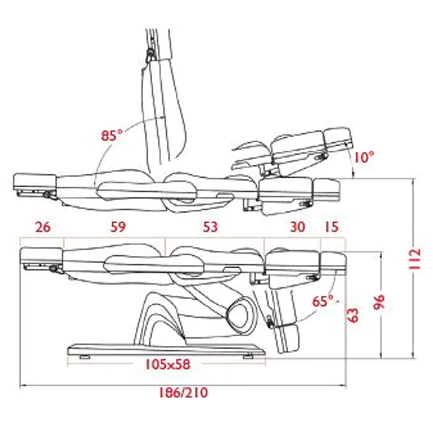 Behandlungsliege Motion – 3 Motoren elektrisch | Podologie & Fußpflege
