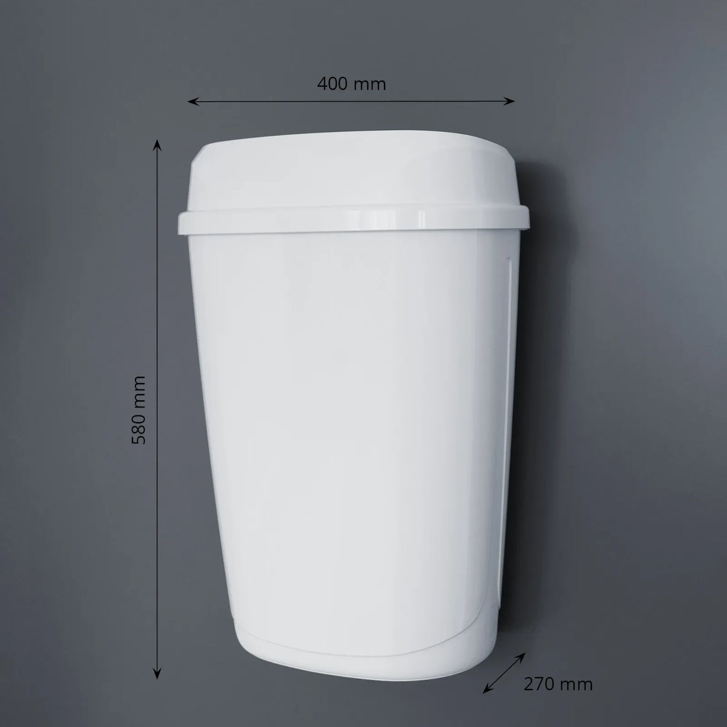 Abfallbehälter, 32 Liter, schwarz glänzend