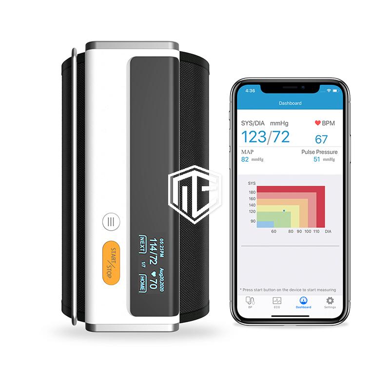 BP2 Kabelloses Oberarm-Blutdruckmessgerät mit EKG – OLED | App | Medizinprodukt