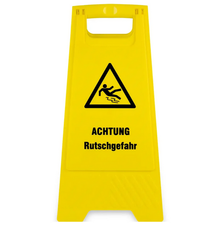 "Caution Wet Floor" warning sign, yellow, approx. 61 cm high