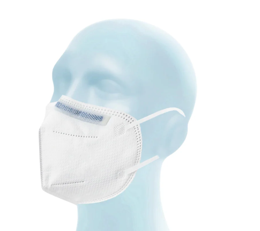 Respima FFP 2 Faltmaske ohne Ventil, Einzeln verpackt, weiß, blauer Nasenbügel, 20 Stück