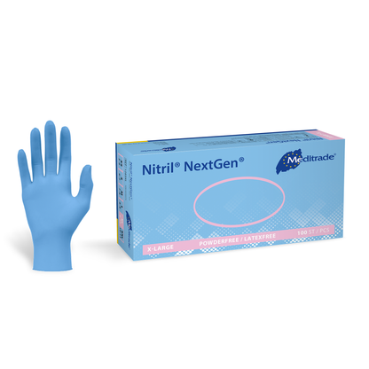 Meditrade Nitril NextGen Einmalhandschuhe | blau | puderfrei | chemikalienbeständig