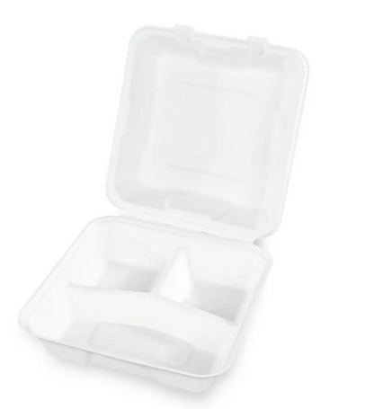 Folding menu box, 3-part, made of sugar cane 2 x 100 pieces/carton, SY-663513 