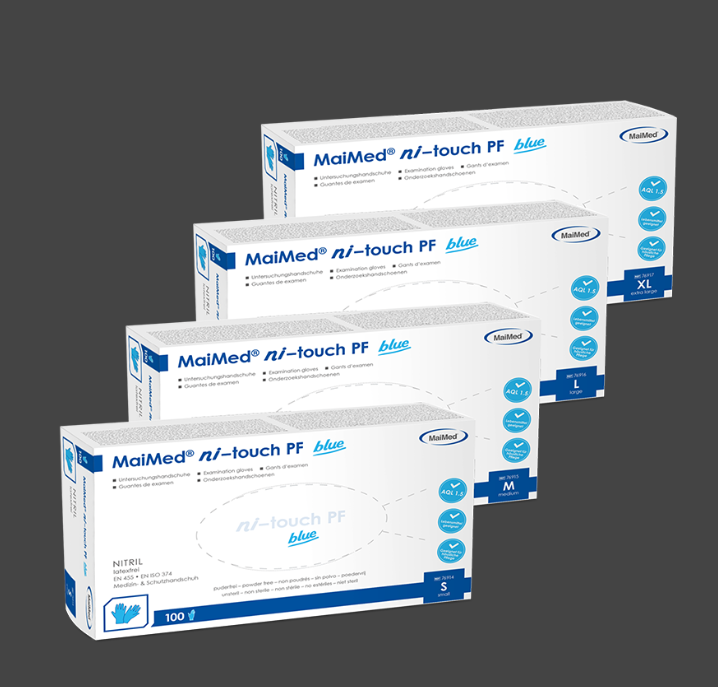 MaiMed® ni–touch PF Nitrilhandschuhe - 1 Packung à 100 Stück