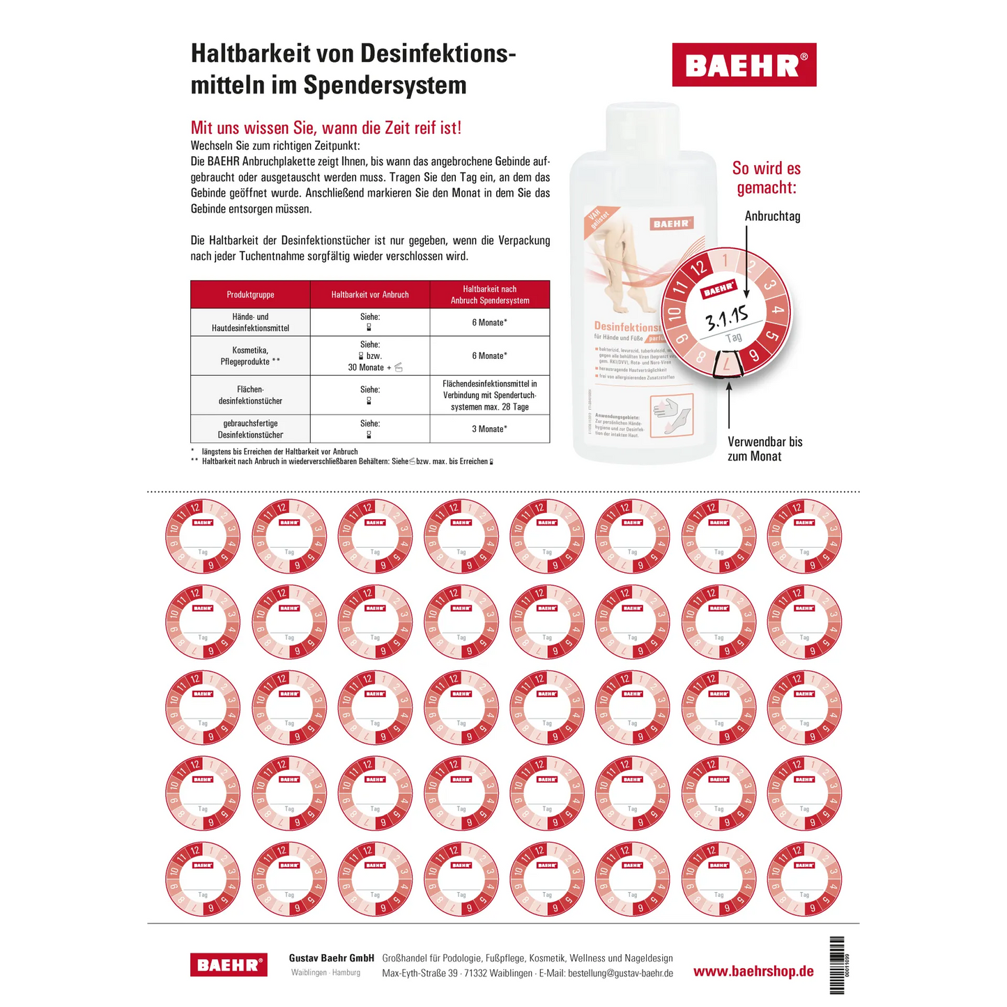 Anbruchplaketten – Dokumentation von Anbruch- & Ablaufdatum | 40 Stück