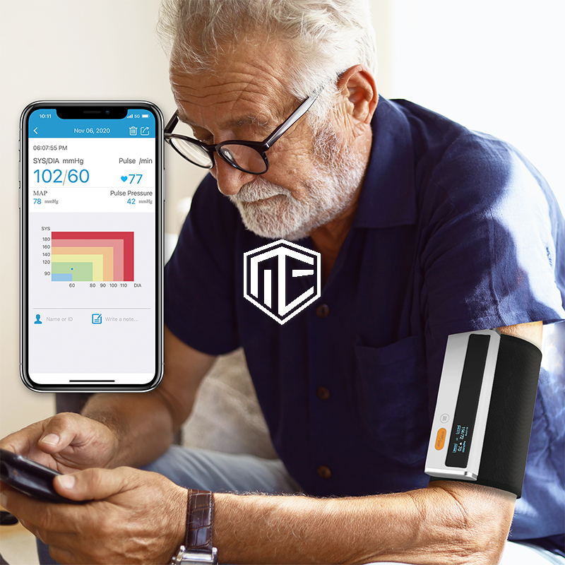 BP2 Kabelloses Oberarm-Blutdruckmessgerät mit EKG – OLED | App | Medizinprodukt
