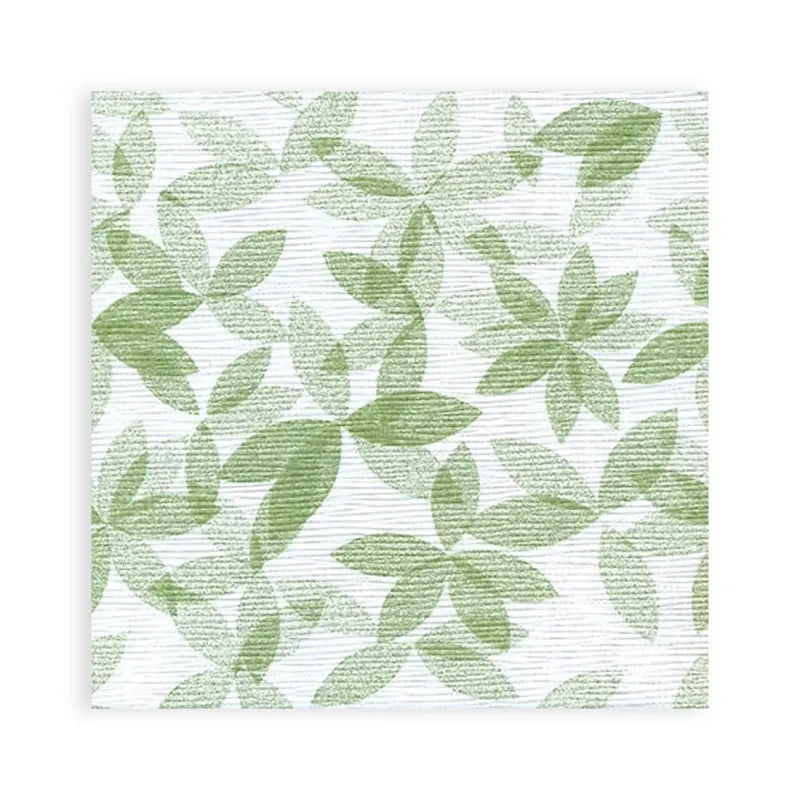 Motivservietten Olivenblatt Grün | 40 × 40 cm | 4-lagig | 1/4-Falz | 800 Stück (16 × 50)