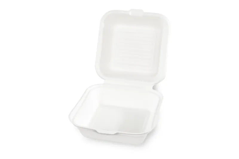 Hamburgerbox aus Zuckerrohr – 500 Stück (10×50) | kompostierbar