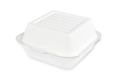 Hamburgerbox aus Zuckerrohr – 500 Stück (10×50) | kompostierbar