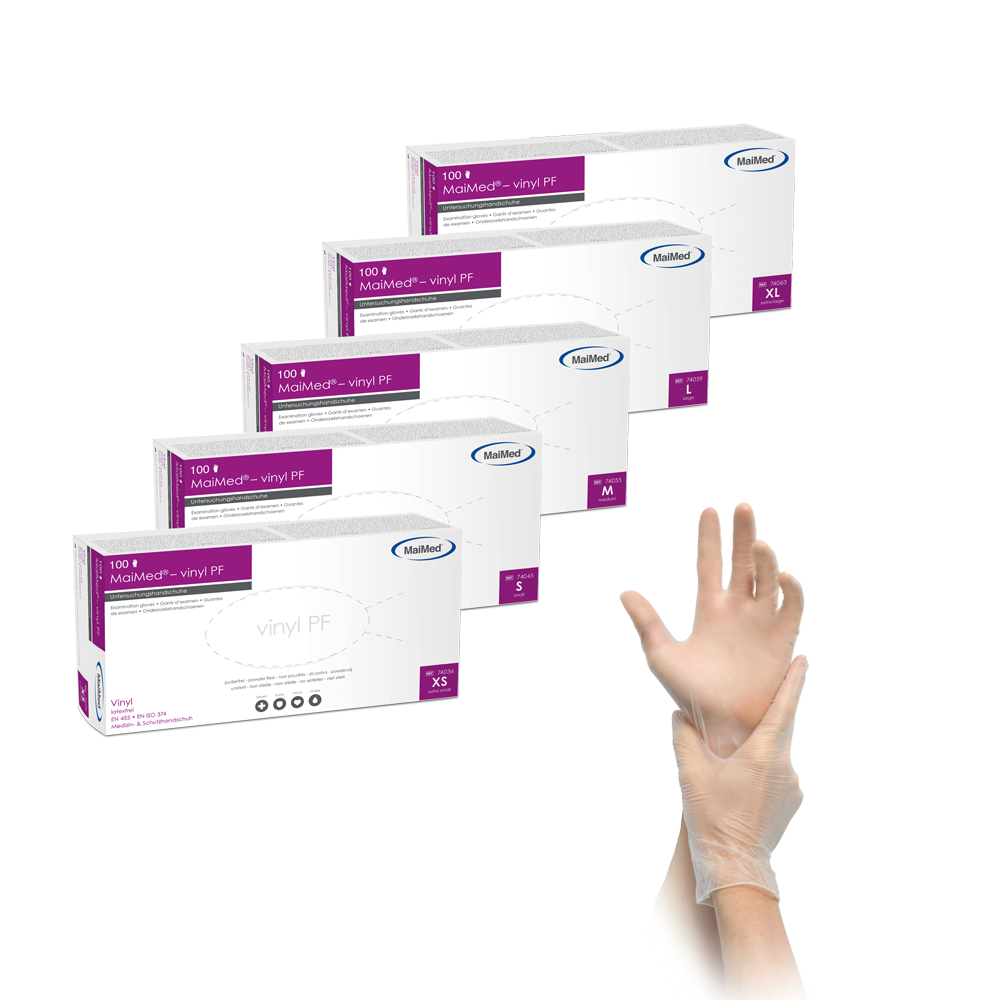 MaiMed® vinyl PF Untersuchungshandschuhe, 100 Stk./Box