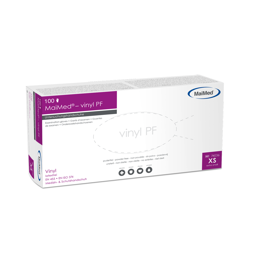 MaiMed® vinyl PF Untersuchungshandschuhe, 100 Stk./Box