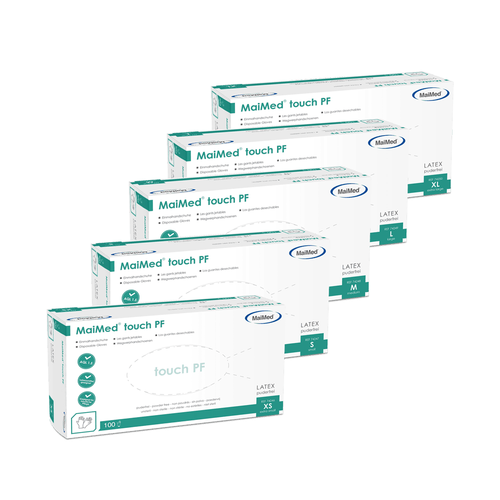 MaiMed® touch PF Latex-Untersuchungshandschuhe | puderfrei | beige | Klasse I