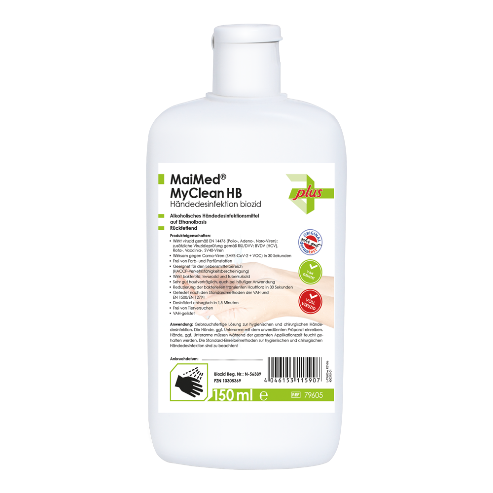 MaiMed® MyClean HB Händedesinfektionsmittel Biozid 100 ml, 150 ml, 500 ml, 1 L, 5L, 10L