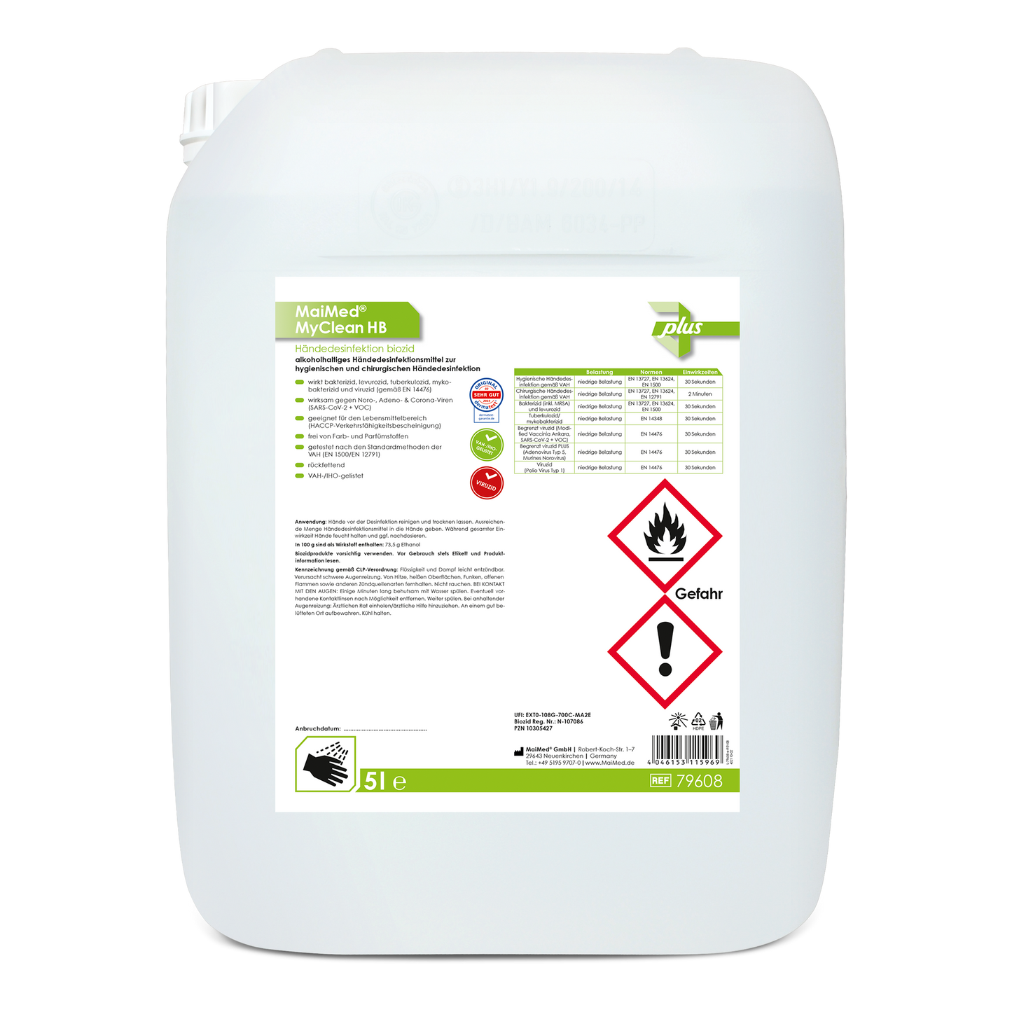 MaiMed® MyClean HB Händedesinfektionsmittel Biozid 100 ml, 150 ml, 500 ml, 1 L, 5L, 10L