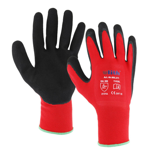Safety Peel Improver Montagehandschuhe – supersoft, rutschfest, rot/schwarz