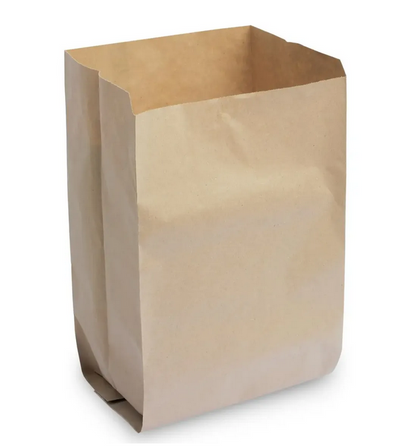 Organic Paper Bags, 200+160x360mm, brown, 10 L, 10 x 10 pieces
