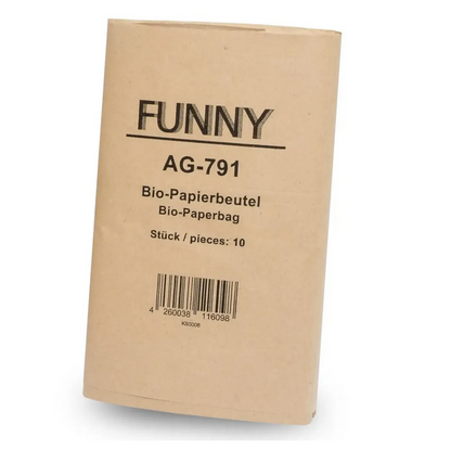 Organic Paper Bags, 200+160x360mm, brown, 10 L, 10 x 10 pieces