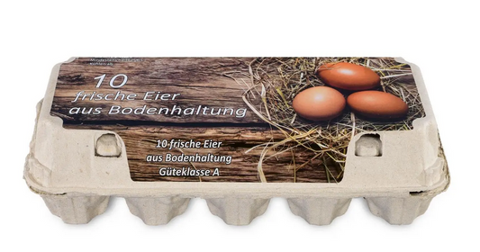 10er Eierverpackung, Bodenhaltung, weiß, 154 Stück je Umsack